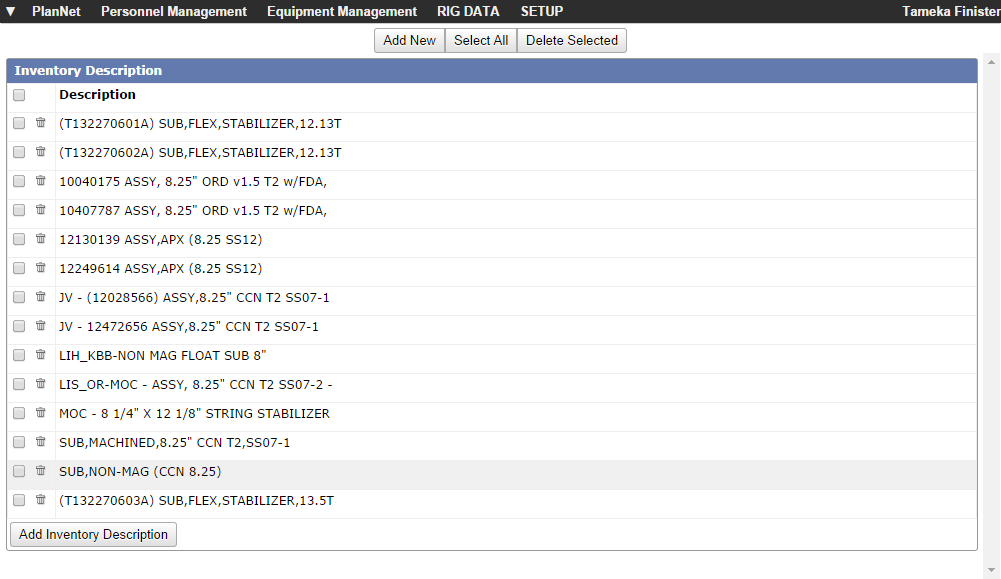 Edit an Existing Inventory Description